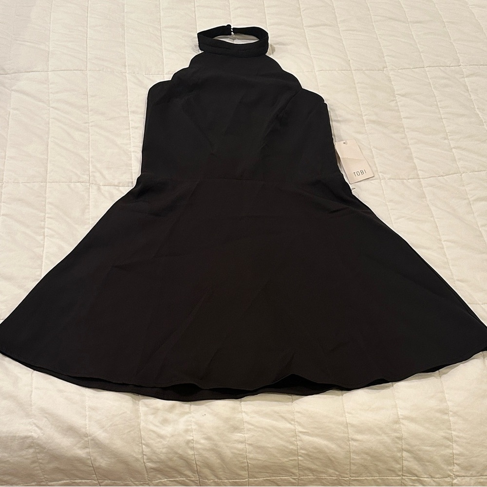 Tobi Classic Little Black Halter Mini A-Line Dress Size Medium